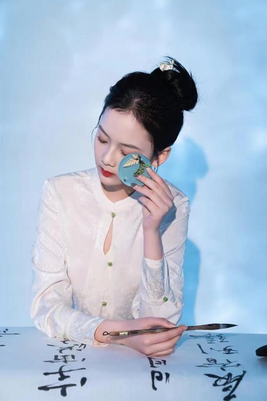 荷言GL新妆初过米白色新中式旗袍上衣花纹年轻春季新品（上衣） 商品图2