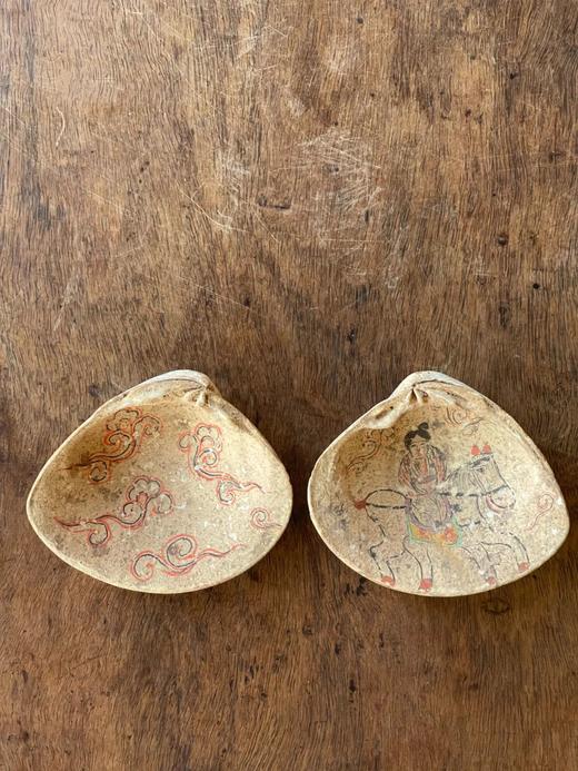 贝壳彩绘仕女图盖盒，顺丰包邮 商品图0