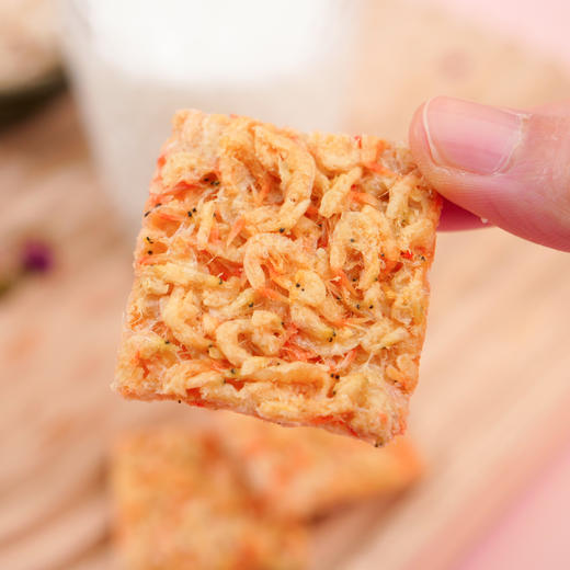 【分销】田陌上DHA高钙盖钙虾 不油炸  非膨化 孕妇儿童宝宝健康营养鲜虾饼 48g/盒 商品图2