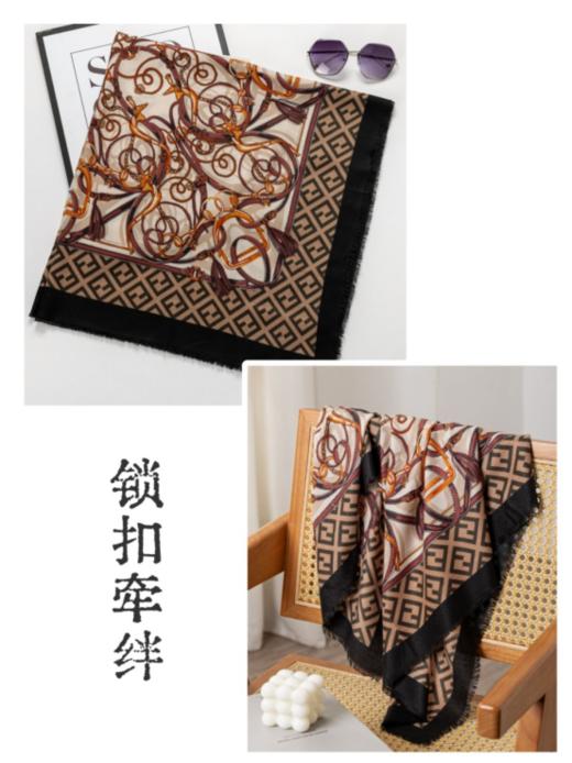 🌞【HLUOS复古丝绒大方巾披肩】🌈采用精仿水溶性羊毛的面料🌸，其面料手感非常的细腻，🔺款式简约舒适满足了更多搭配的可能性，💥 商品图3