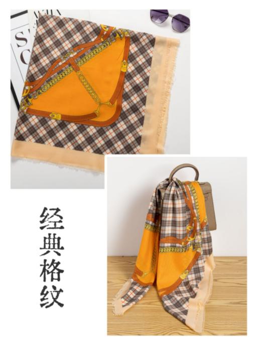 🌞【HLUOS复古丝绒大方巾披肩】🌈采用精仿水溶性羊毛的面料🌸，其面料手感非常的细腻，🔺款式简约舒适满足了更多搭配的可能性，💥 商品图4