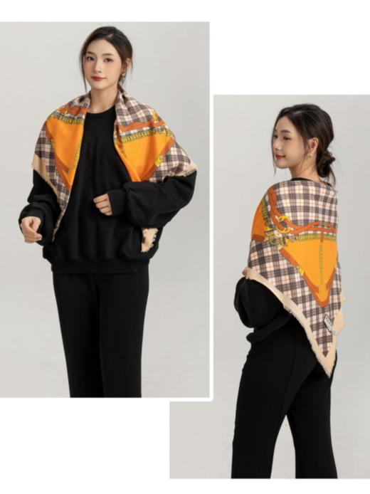 🌞【HLUOS复古丝绒大方巾披肩】🌈采用精仿水溶性羊毛的面料🌸，其面料手感非常的细腻，🔺款式简约舒适满足了更多搭配的可能性，💥 商品图1