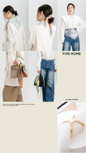 💥【 HLUOS小众轻奢真丝小方巾】✅1.轻奢级品质动物蛋白纤维，🔺丝素中含有18种对人体有益的氨基酸✅2.采用纯天然6A级桑蚕丝面料柔软轻透，💖