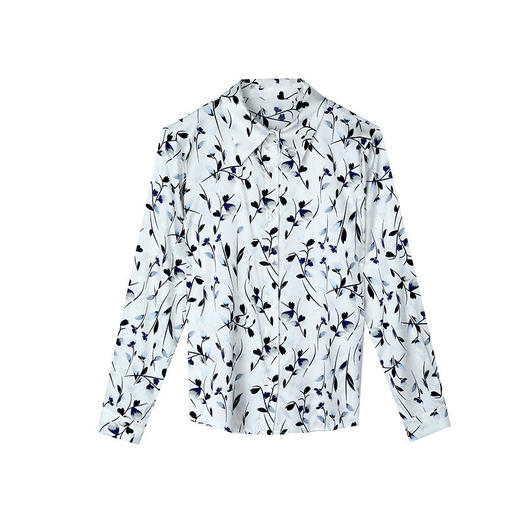 KQLA83N6938印花长袖时尚通勤仿真丝OL衬衫 商品图4