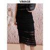 VIMAGE纬漫纪夏季新款温柔显瘦百搭气质高腰蕾丝半身裙V2106727 商品缩略图3