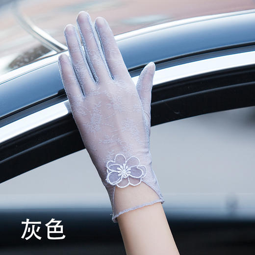 夏季防晒手套女蕾丝透气防紫外线手套触屏弹力户外骑行开车 商品图2