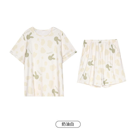 都市丽人生活家居春夏睡衣女牛奶丝拉架家居服薄款短袖短裤女士牛奶丝套装LH42B4 商品图11