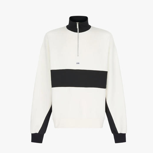 GCDS 男士徽标半拉链卫衣 米色 A1CM2500JA615 商品图0