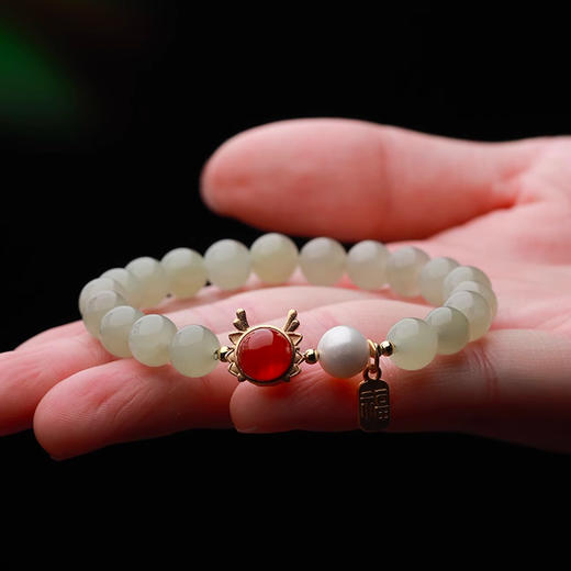 龙岁佳意和田玉红玛瑙手串 精心挑选 玉质细腻 油润饱满 商品图2