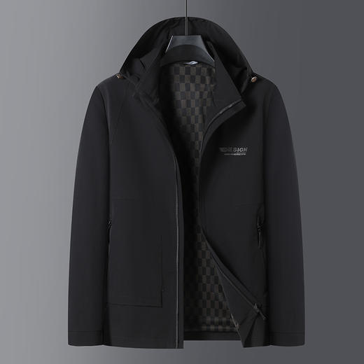 【可拆卸帽】【新款DWY】大依优型大码休闲夹克外套胖子大码男休闲宽松加肥加大上衣外套 商品图2