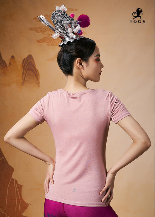 壁虎瑜伽【2402SY280】圆领修腰短袖T恤【5天发货】 商品图3