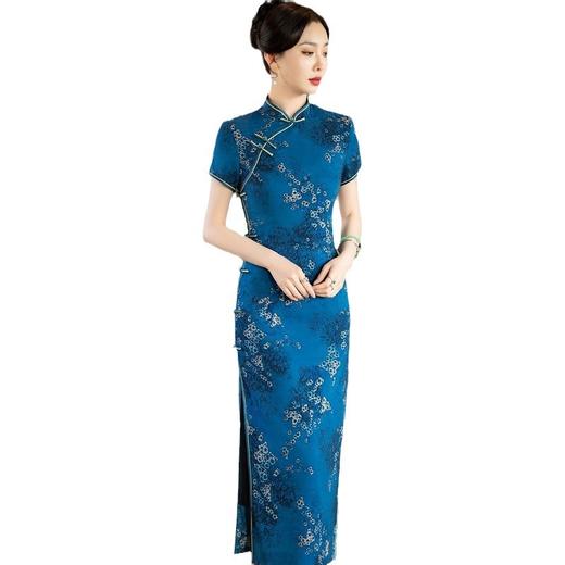 春季新款，花罗改良长款旗袍日常修身显瘦中国风时尚气质旗袍ZA-5186 商品图4