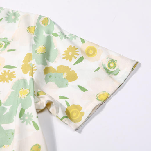 都市丽人好睡好眠春夏睡衣女梭织印花家居服薄款短袖长裤女士梭织棉套装LH42A1 商品图9