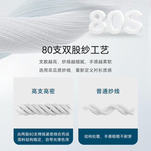 十如仕301微定制免烫牛津纺纯色商务休闲长袖衬衫 商品图4