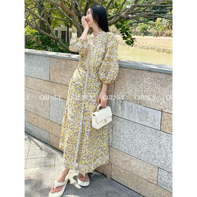 尘衣｜2024春夏原厂单重工刺绣黄色碎花套装