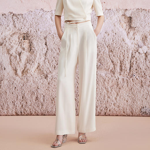 VIMAGE纬漫纪春季新款气质通勤百搭显瘦高腰直筒裤子V2105711 商品图2