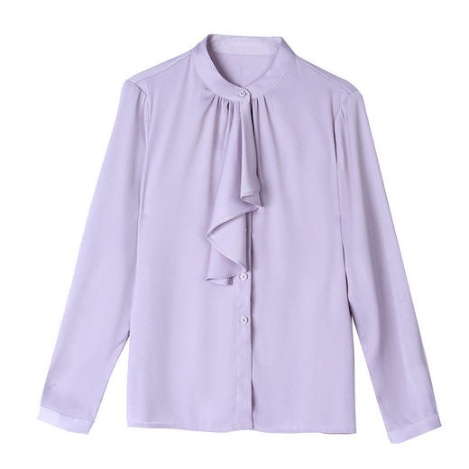 MZ14069法式优雅荷叶飘带衬气质通勤衬衣 商品图4