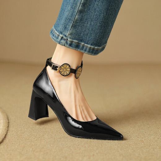 【预售5天】法式晚风单鞋，新款牛皮尖头高跟浅口女鞋LD&6716 商品图4