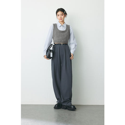 【严选】诗凡黎春短款假两件上衣SF2330031 商品图1