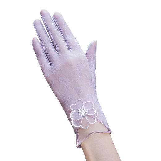 夏季防晒手套女蕾丝透气防紫外线手套触屏弹力户外骑行开车 商品图4