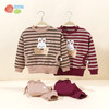 贝贝怡女童套装冬新品圆领薄绒保暖卫衣休闲百搭卫裤两件套童装JB1DT001 商品缩略图2