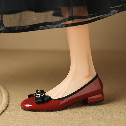 【预售5天】春夏新款，平跟里外全皮拼色单鞋LD-6712 商品图7