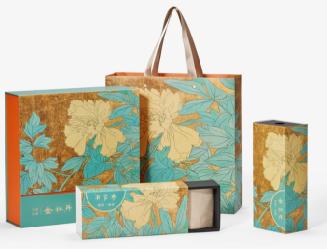 张大千《金牡丹》艺术元素红茶礼盒 商品图0