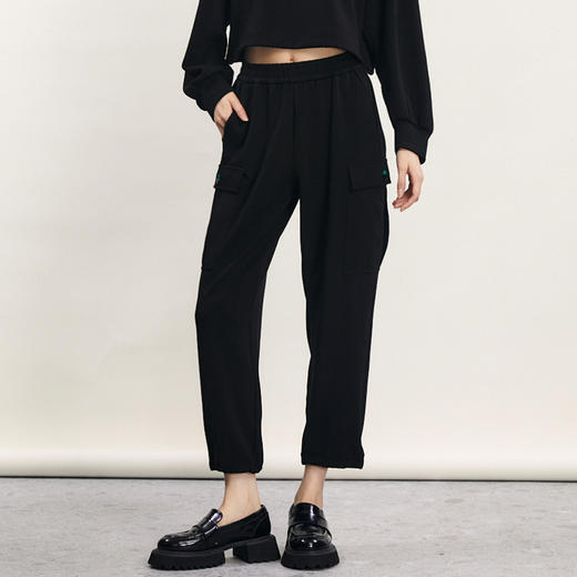 谜底休闲裤女2024春新款时尚百搭大口袋宽松运动风长裤241MK0153 商品图0