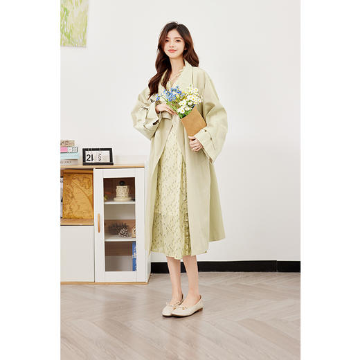 【严选】诗凡黎春长款大翻领风衣SF3160111 商品图1