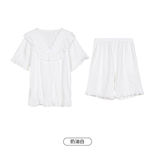 都市丽人生活家居春夏睡衣女32支纯棉单面家居服薄款短袖短裤女士纯棉套装新年本命年红品LH42C4 商品图12