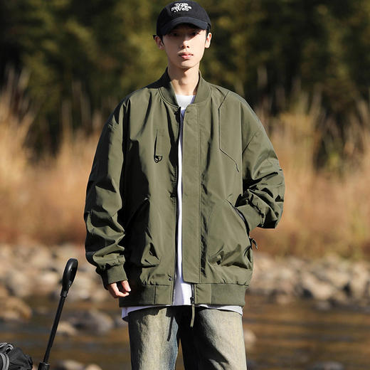 【新款DXC】大依优型大码棒球领夹克加肥加大休闲胖子宽松外套上衣潮流男装 商品图0