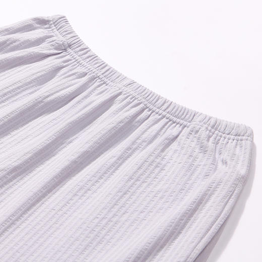 都市丽人生活家居春夏睡衣女CVC泡泡直条提花家居服薄款长袖长裤女士套装LH42A8 商品图7