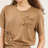 谜底宽松T恤短袖女2024春季新款学院风立体绣花圆领上衣241MT0135 商品缩略图3