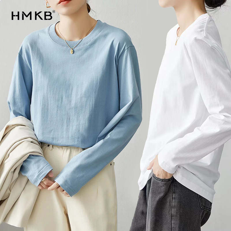 【E茉莉】99元3件！【任选3件+购物车拍】细腻有光泽，穿起来更加舒服。内搭外穿都有型！男女同款长袖T恤8色任选！