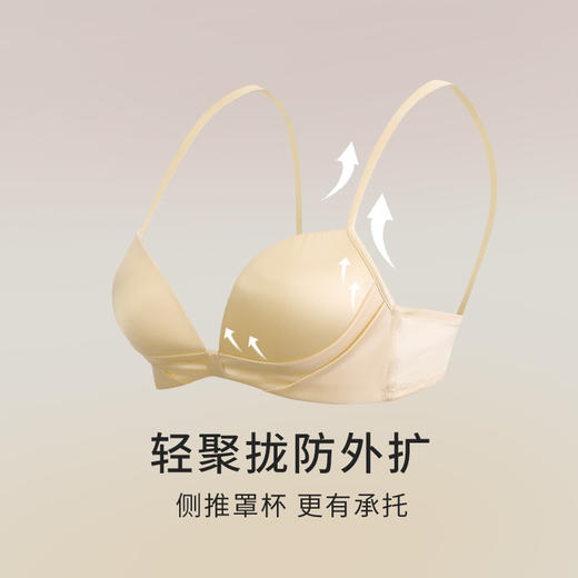 金三塔里外高弹桑蚕丝聚拢轻奢缎面无钢圈舒适文胸内衣女胸罩新品 NZFEA305 商品图1