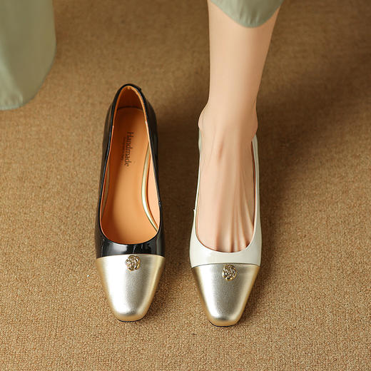 【预售5天】春夏新款，粗跟里外全真皮单鞋LD&6713 商品图4