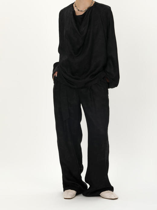 微瑕秒杀|  盛唐牡丹 |市隐系列一字肩宽松上衣[特价品]](特殊商品不退不换) 商品图8