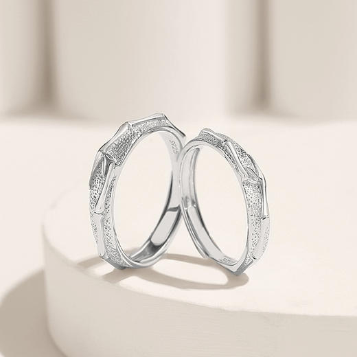 【竹够】S925银竹节情侣戒指【JHY-C000381B】 商品图1