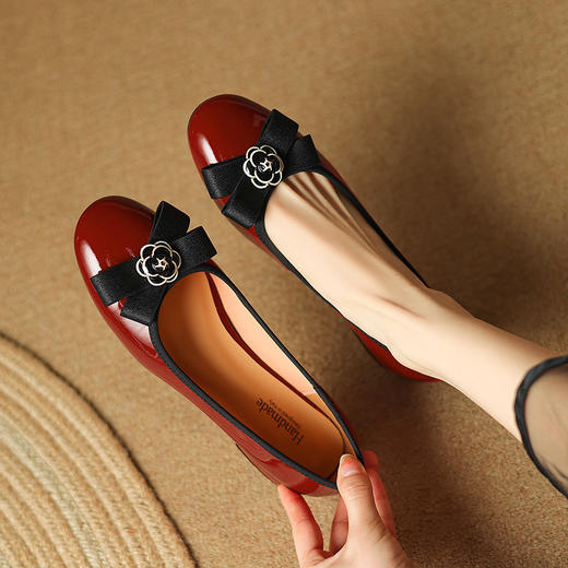 【预售5天】春夏新款，平跟里外全皮拼色单鞋LD-6712 商品图8