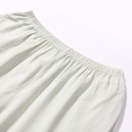 都市丽人好睡好眠春夏睡衣女RC梭织提条家居服薄款短袖长裤女士梭织棉套装LH42A2 商品图7