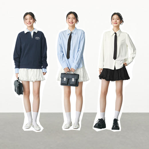 【严选】诗凡黎春短款蛋糕木耳边装饰半身裙SF2340501 商品图4