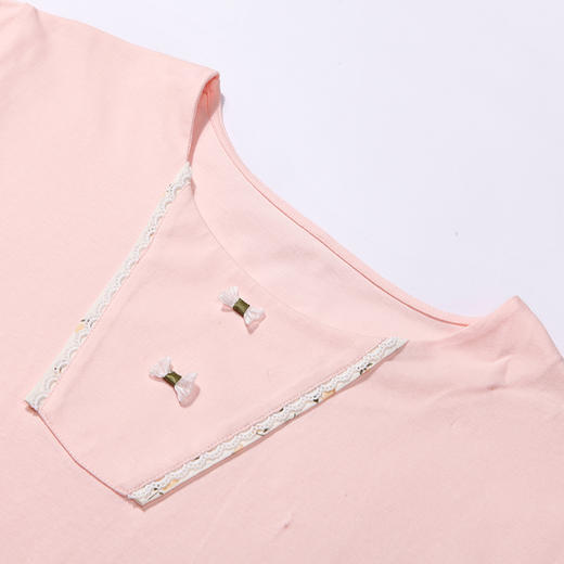 都市丽人生活家居春夏睡衣女32支CVC单面家居服薄款短袖七分裤女士套装LH42D3 商品图5