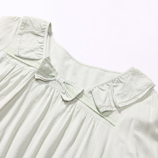 都市丽人好睡好眠春夏睡衣女RC梭织提条家居服薄款短袖长裤女士梭织棉套装LH42A2 商品图5