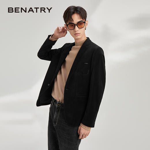 贝纳川秋冬休闲小西服男新款修身外套商务单西ECY315002402 商品图4