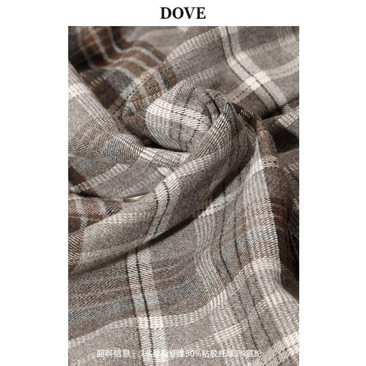 【女主角】老板娘定制撞色格纹衬衫女磨毛加厚衬衣 商品图1