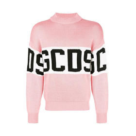 GCDS 男士字母徽标提花混纺羊毛针织衫 粉色 ACC94U020050 ROSA