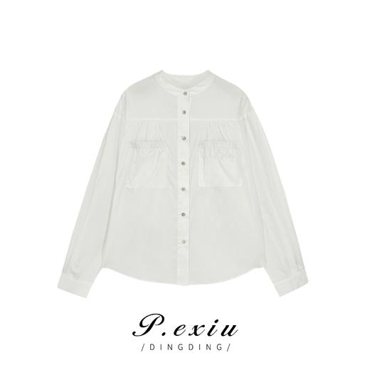 03-3潘依绣丁丁宠粉法式高级感小众慵懒风宽松休闲长袖衬衫 K3740 商品图0
