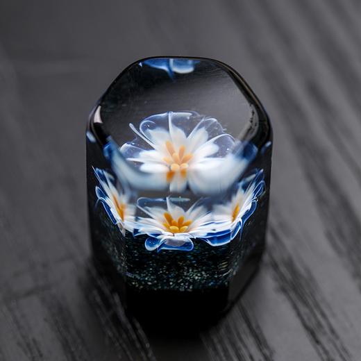禾器花语·星悦盖置 手工花朵 盖托 玻璃创意摆件 茶道零配件 商品图3