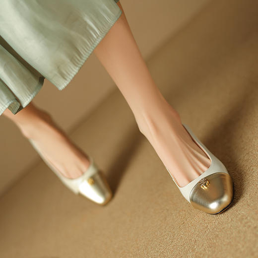 【预售5天】春夏新款，粗跟里外全真皮单鞋LD&6713 商品图1