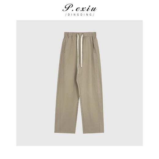 03-3潘依绣丁丁宠粉潘依绣【拿铁】秋冬加厚松紧腰抽绳卫裤休闲裤 AW-090 商品图1